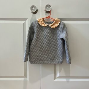 Petit Peony Quilted Peter Pan Collared Sweatshirt
